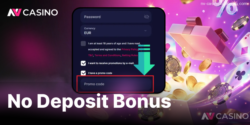 nvcasino – no deposit bonus signup form
